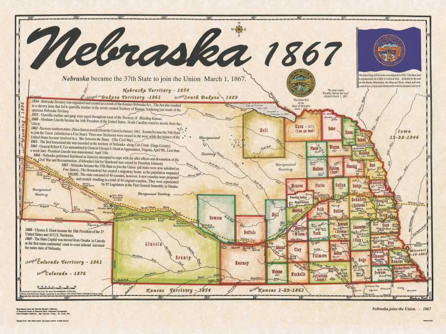 Nebraska Statehood 1867 small